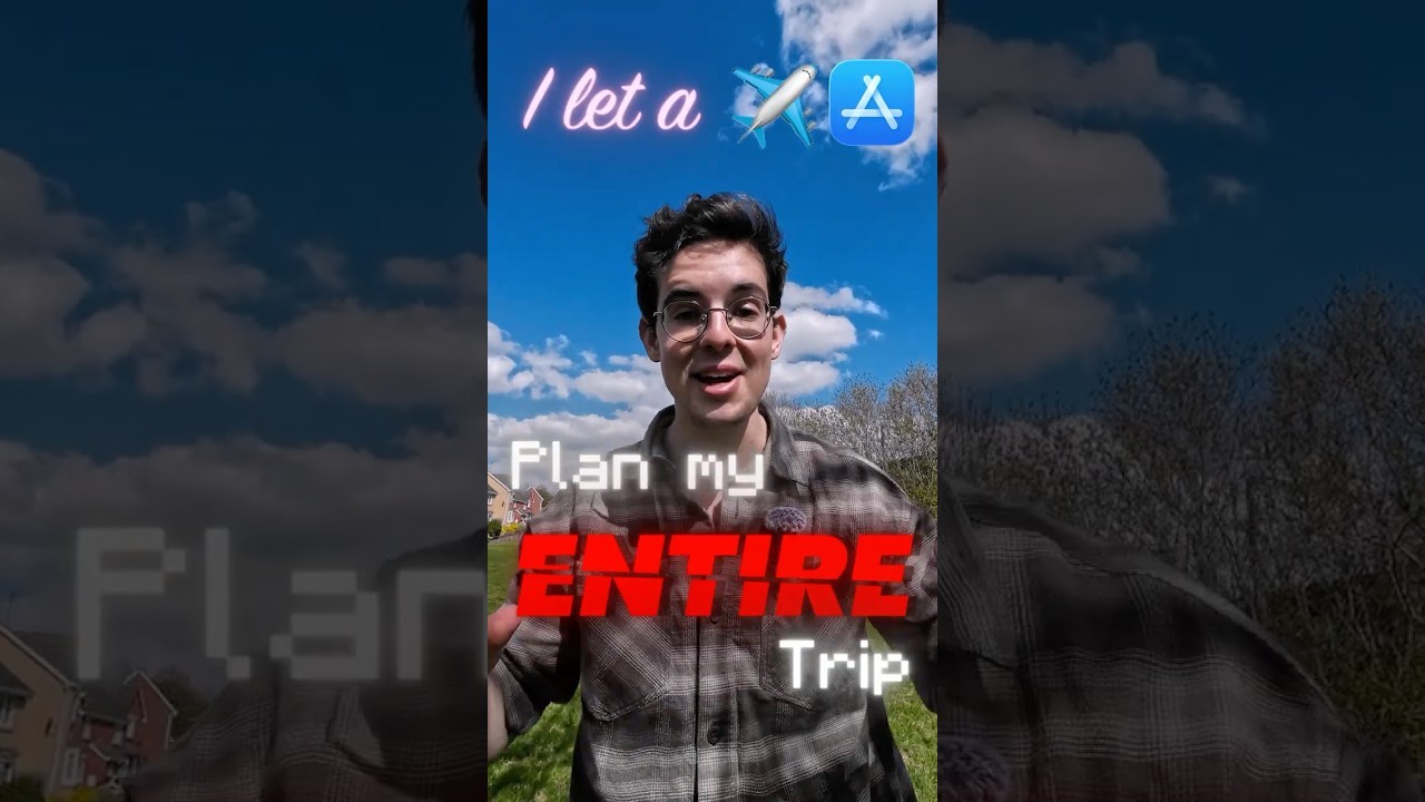Short-form social edit with bold red typography over an outdoor scene