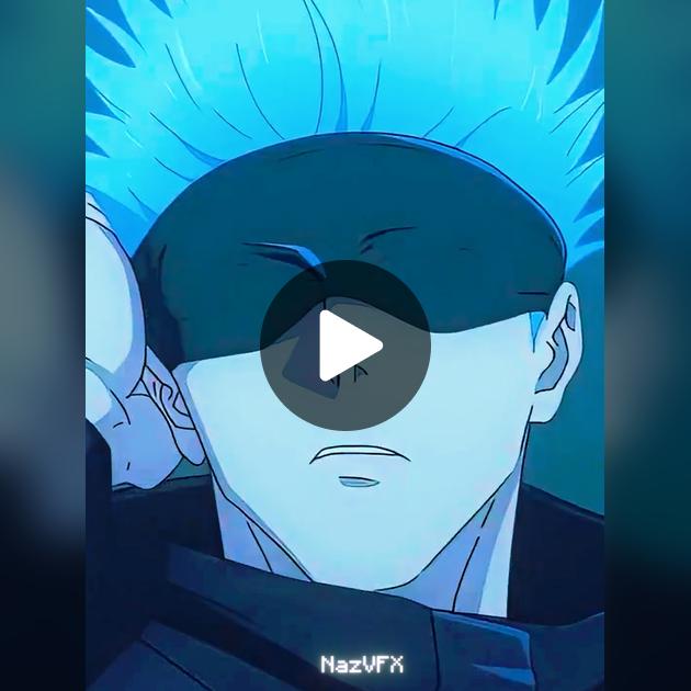 Gojo anime edit with electric blue tones