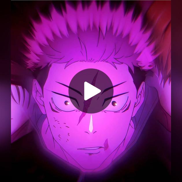 Jujutsu Kaisen anime edit in vivid purple and magenta